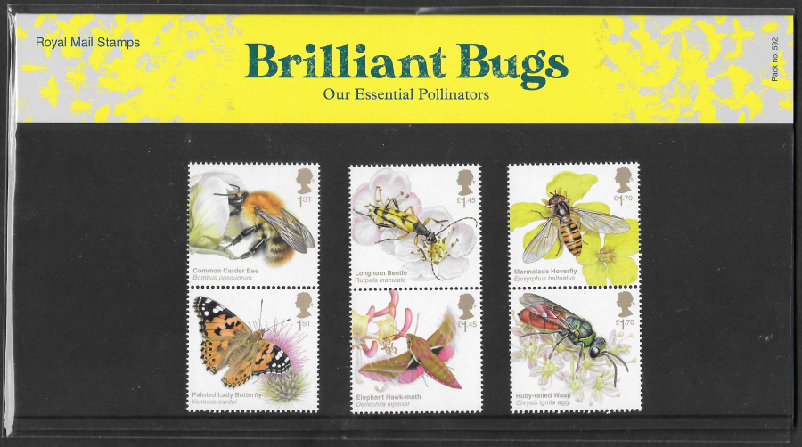 (image for) 2020 Brilliant Bugs Royal Mail Presentation Pack 592
